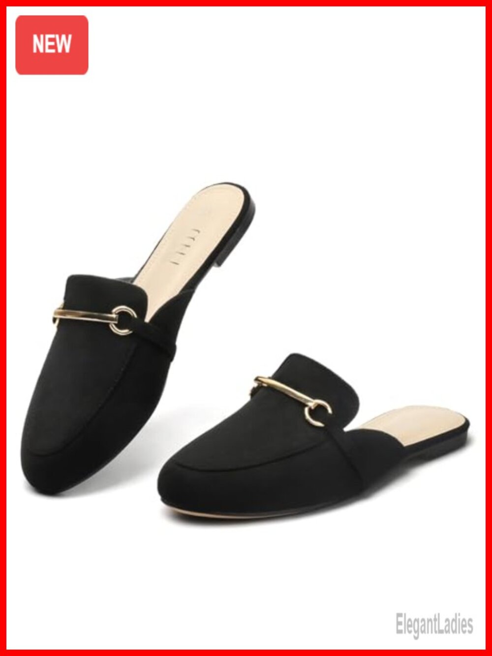 Women's Mules with Memory Foam Suede Leather Slip-On Loafers